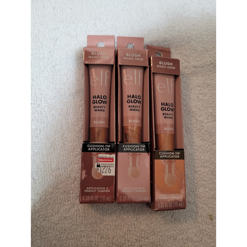e.l.f. Halo Glow Beauty Wand Blush Women 3pk Magic Hour NEW Radiant Liquid Blush